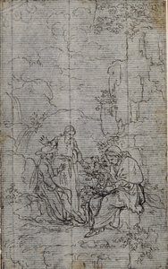 Studium do winiety w "Vie du Venerable don Juan de Palafox" Abbé Dinouarta, s. 391. autorstwa Hubert Francois Gravelot
