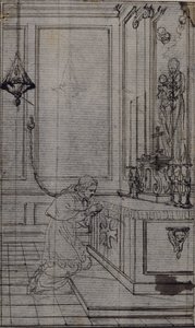 Studium do winiety w "Vie du Venerable don Juan de Palafox" Abbé Dinouarta, s. 256. autorstwa Hubert Francois Gravelot