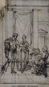 Studium do winiety w "Contes Moraux" Jeana François Marmontela autorstwa Hubert Francois Gravelot
