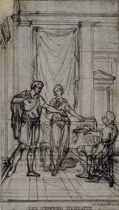Studium do winiety w "Contes Moraux" Jeana François Marmontela autorstwa Hubert Francois Gravelot
