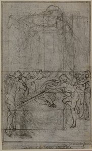 Studium do ilustracji w Tacyt "Tiberius, or The Six First Books of Annals", Księga VI, tom 3, 1. studium autorstwa Hubert Francois Gravelot