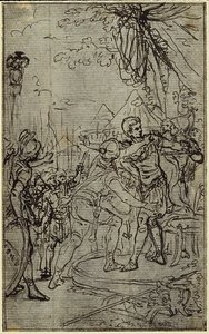 Studium do ilustracji w Tacyt "Tiberius, or The Six First Books of Annals" Book I, Vol. 1, 3rd Study autorstwa Hubert Francois Gravelot