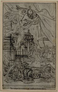 Studium do winiety-frontispiece z "De la Nature des Choses" Lukrecjusza, Księga III autorstwa Hubert Francois Gravelot