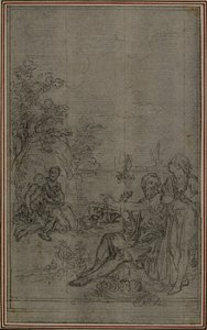 Studium do winiety z "De la Nature des Choses" Lukrecjusza, tom II, księga IV autorstwa Hubert Francois Gravelot