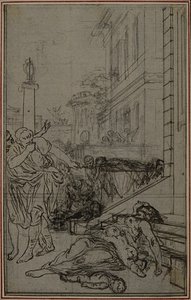 Studium do winiety z "De la Nature des Choses" Lukrecjusza, tom II, księga VI autorstwa Hubert Francois Gravelot