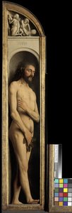 Adam, fragment lewego skrzydła Ołtarza Gandawskiego autorstwa Hubert & Jan van (1390 1441) Eyck