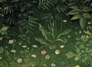 Fragment Adoracji Mistycznego Baranka ze środkowej płyciny Ołtarza Gandawskiego (olej na desce) autorstwa Hubert & Jan van (1390 1441) Eyck