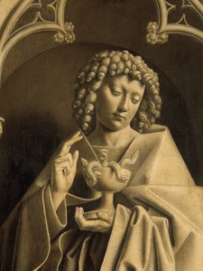 Jan Apostoł, fragment Ołtarza Gandawskiego, zamknięty (olej na desce)