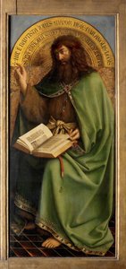João Batista, detalhe do retábulo de Ghent polonês autorstwa Hubert & Jan van (1390 1441) Eyck