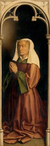 Portret Lysbette Borluut, panel z zewnątrz Ołtarza Gandawskiego autorstwa Hubert & Jan van (1390 1441) Eyck
