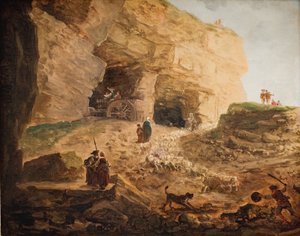 Kamieniołom ze stadem owiec autorstwa Hubert Robert