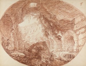 Artysta siedzący w ruinach Koloseum, ok. 1759 autorstwa Hubert Robert