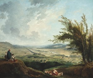 Rozległy krajobraz w pobliżu Paryża autorstwa Hubert Robert