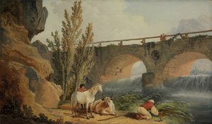 Most nad kaskadą. autorstwa Hubert Robert