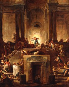 Chrystus wypędza przekupniów ze świątyni autorstwa Hubert Robert
