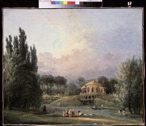 W parku. Obraz Huberta Roberta (1733-1808), olej na płótnie, ok. 1770-1780, sztuka francuska. Państwowe Muzeum Archangielskoje, Moskwa. autorstwa Hubert Robert