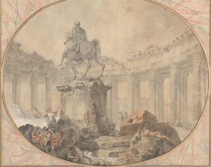 Posąg konny Marka Aureliusza, 1757. autorstwa Hubert Robert