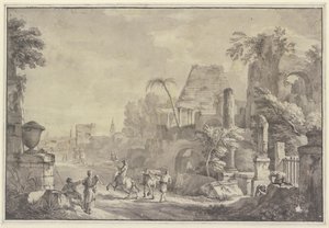 Pejzaż heroiczny autorstwa Hubert Robert