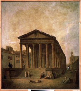 Maison Carrée, Nimes, ok. 1780 autorstwa Hubert Robert