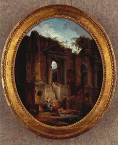 Pejzaż z ruinami (olej na płótnie) autorstwa Hubert Robert