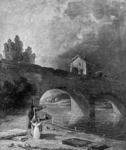 Pejzaż z mostem autorstwa Hubert Robert
