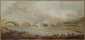 Le décintrement du pont de Neuilly, le 22 septembre 1772, między 1772 a 1775 (olej) autorstwa Hubert Robert