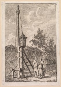 Rzymskie wieczory: The Post autorstwa Hubert Robert