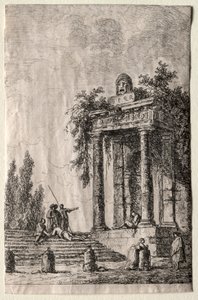 Rzymskie wieczory: Schody autorstwa Hubert Robert