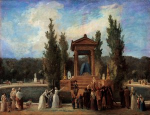 Pomnik wzniesiony w Tuileries na cześć Jeana Jacquesa Rousseau 10 października autorstwa Hubert Robert