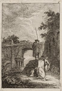 Tablica ósma z Wieczorów w Rzymie, 1763-64 autorstwa Hubert Robert