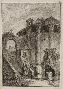 Płyta piąta z Wieczorów w Rzymie autorstwa Hubert Robert