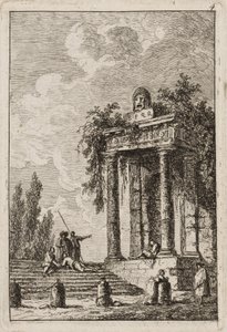 Tablica czwarta z Wieczorów w Rzymie, 1763-64 autorstwa Hubert Robert