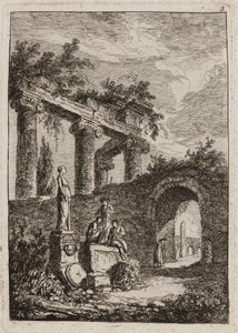 Płyta trzecia z Wieczorów w Rzymie autorstwa Hubert Robert