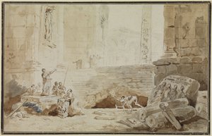 Rzymskie capriccio z uliczną śpiewaczką