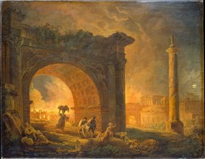 Ruiny rzymskie autorstwa Hubert Robert