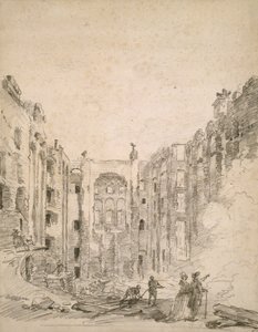 Ruiny Opery po pożarze 1781, 1781 autorstwa Hubert Robert