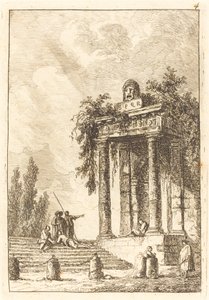 Kroki do czterech punktów orientacyjnych autorstwa Hubert Robert