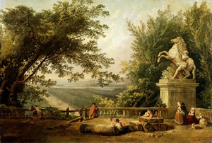 Ruiny tarasu w parku, ok. 1780 r. autorstwa Hubert Robert