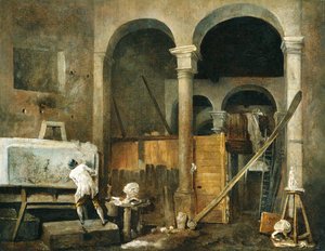 Pracownia artysty autorstwa Hubert Robert