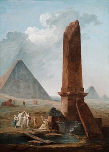 Farandole wśród egipskich zabytków autorstwa Hubert Robert