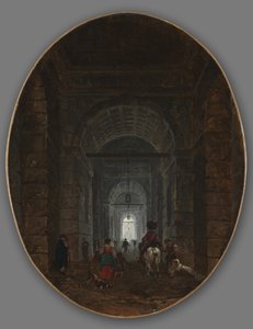 Grota Posillipo, c.1769 autorstwa Hubert Robert