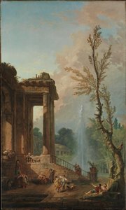 Portyk wiejskiej rezydencji autorstwa Hubert Robert