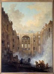Pożar Opery w Palais Royal (Paryż). Obraz Huberta Roberta (1733-1808) autorstwa Hubert Robert