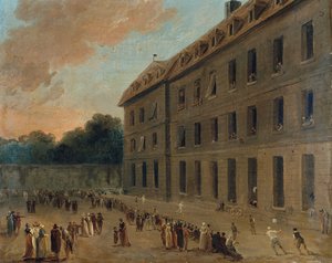 Więźniowie Saint-Lazare, ok. 1794 r. autorstwa Hubert Robert