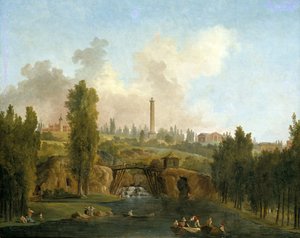 Widok na Park Méréville, ok. 1790