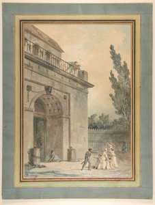 Goście opuszczający więzienie autorstwa Hubert Robert