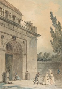 Goście opuszczający więzienie, 1794-95. autorstwa Hubert Robert