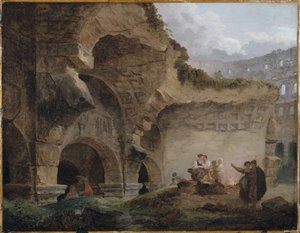 Pralniczki wśród ruin Koloseum autorstwa Hubert Robert