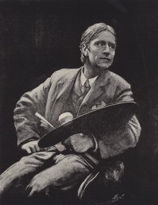 Hubert Herkomer, brytyjski artysta (litografia) autorstwa Hubert von (after) Herkomer