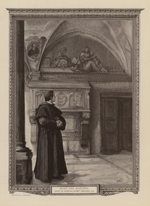 Mnich i Madonna (rycina) autorstwa Hubert von (after) Herkomer